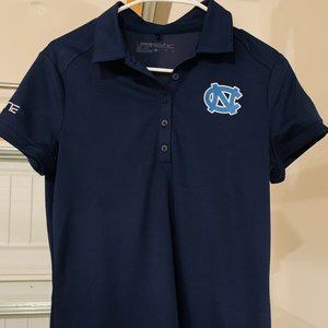 NIKE NAVY BLUE GOLF UNC DRI-FIT SHIRT